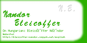 nandor bleicoffer business card